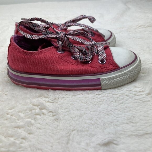 Converse All Star Chuck Taylor Girls Youth Size 1 EUR 32 Shoes Pink White - Picture 4 of 12